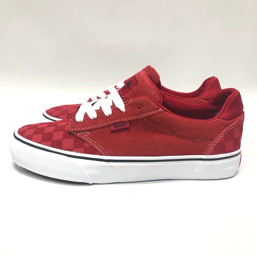 Vans Era Deboss Checkerboard Red Shoes Mens Size 8